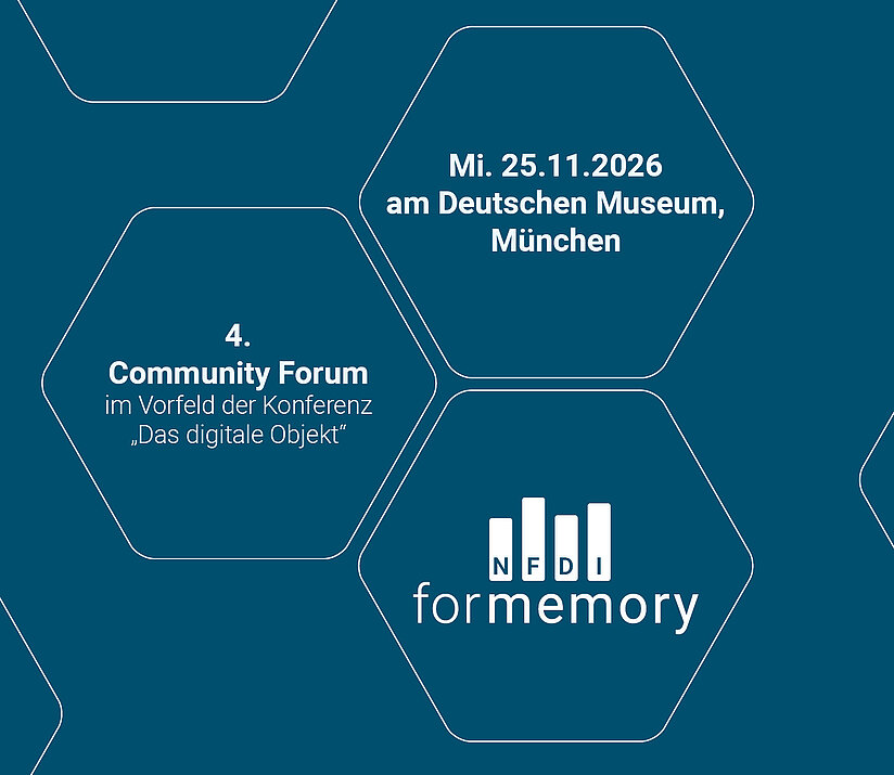 4. NFDI4Memory Community Forum am Mittwoch den 25.11.2025 im Vorfeld der Konferenz "Das digitale Objekt" am Deutschen Museum in München.